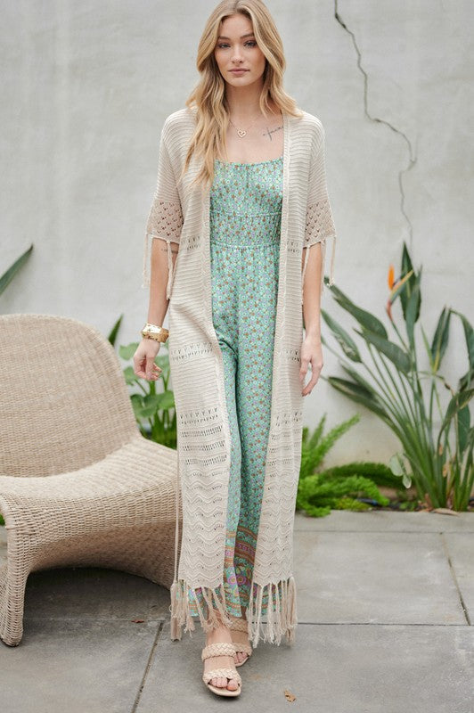 Long Cardigan With Fringe