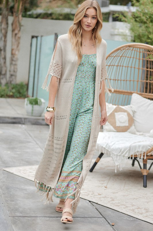 Long Cardigan With Fringe