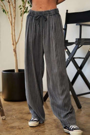 Stripe Button Down Shirt and Long Pants Set