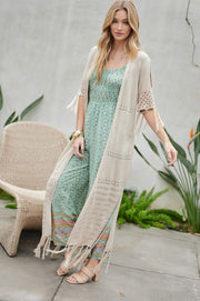 Long Cardigan With Fringe