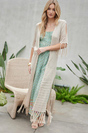 Long Cardigan With Fringe