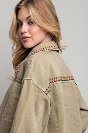 EMBROIDERED WASH COTTON JACKET