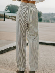 Drawstring Striped  Pants
