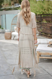 Long Cardigan With Fringe