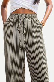 Drawstring Striped  Pants
